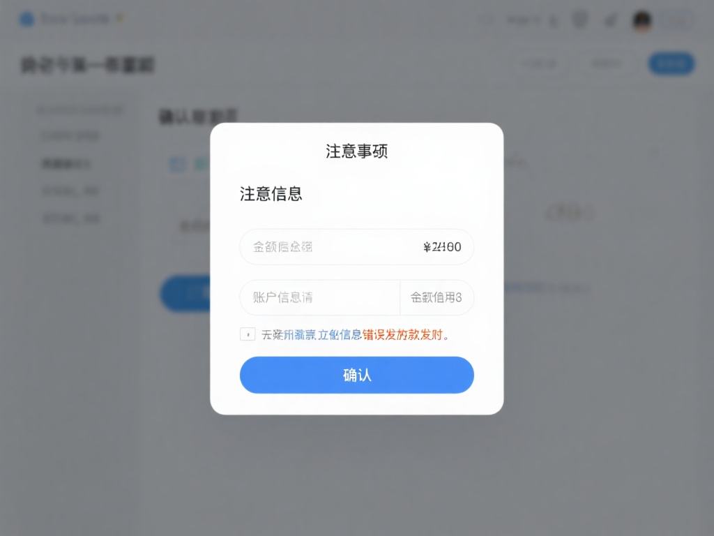 填写金额与确认信息
注意核对金额与账户信息，确保